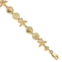 Quality Gold 14k Seashell Theme Bracelet FB1142-7.5