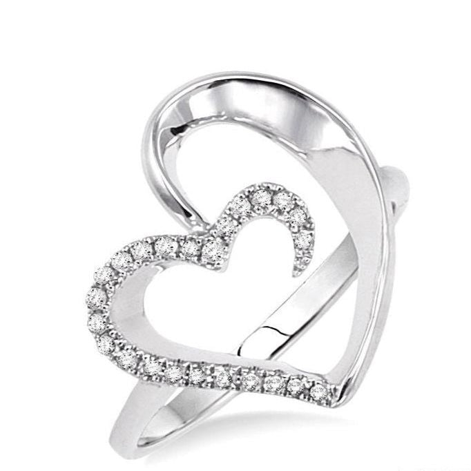 Parkplace Jewelers Silver Heart Shape Diamond Fashion Ring 86908PPSSSLRG