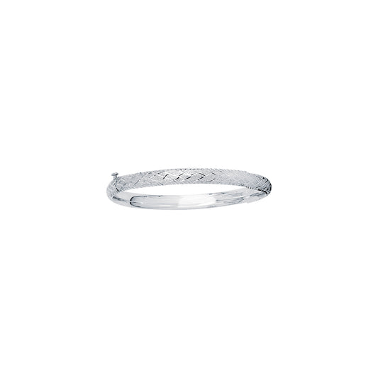 White Gold Diamond Cut/ Textured Children&apos;s Jewelry Bracelet