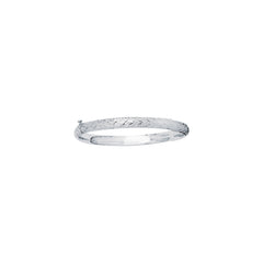 White Gold Diamond Cut/ Textured Children&apos;s Jewelry Bracelet