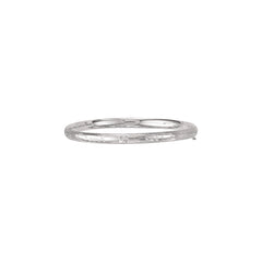 White Gold Diamond Cut/ Textured Classic Bangles Bracelet