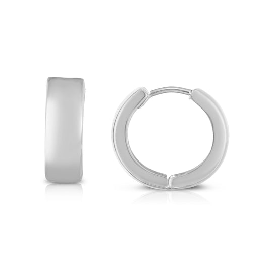 White Gold Polished Huggies Earring