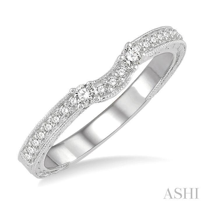 ASHI Curved Diamond Wedding Band 30157PPFHWG