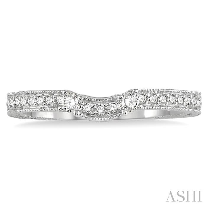 ASHI Curved Diamond Wedding Band 30157PPFHWG