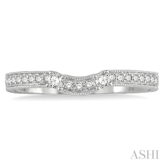 ASHI Curved Diamond Wedding Band 30157PPFHWG