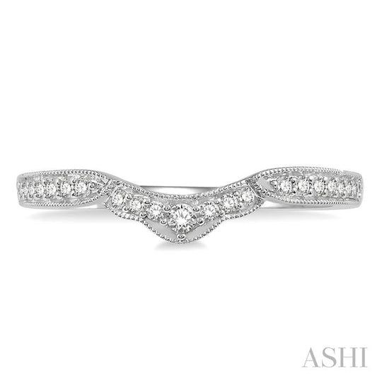 ASHI Curved Diamond Wedding Band 30248PPFHWG