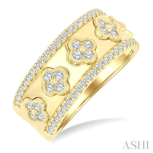 ASHI Clover Diamond Fashion Wide Band 30253PPFGYG