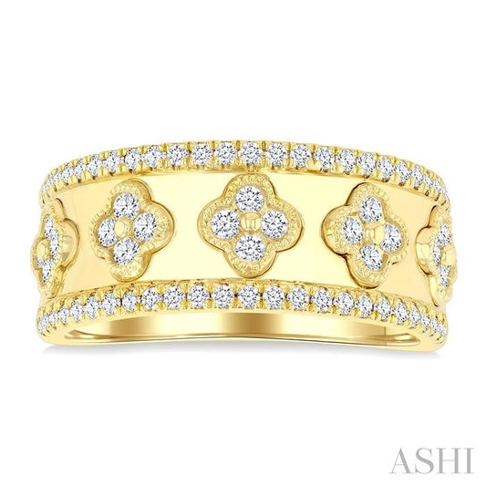 ASHI Clover Diamond Fashion Wide Band 30253PPFGYG