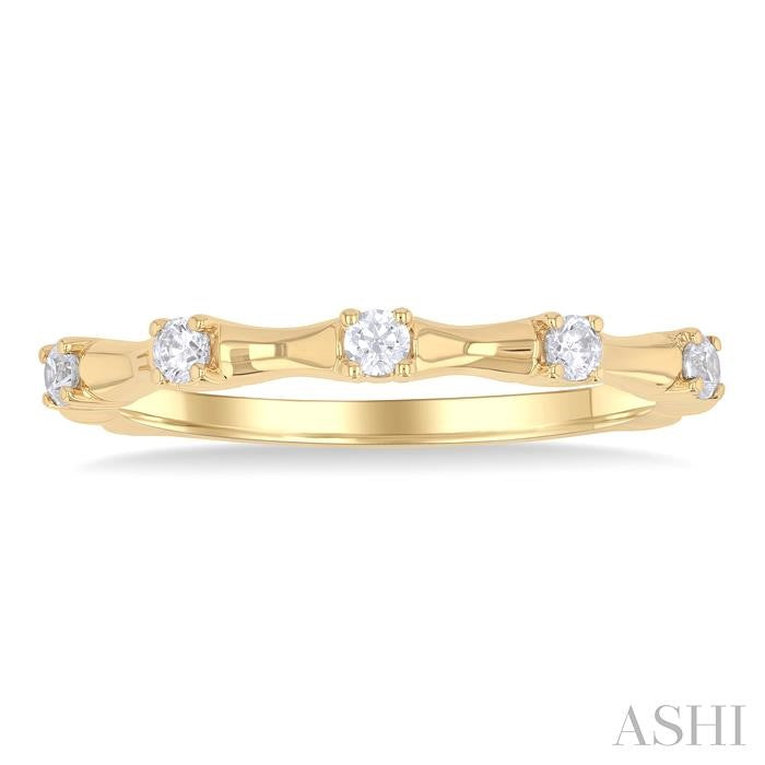 ASHI Stackable Diamond Fashion Bamboo Ring 30267PPFGYG