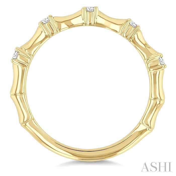 ASHI Stackable Diamond Fashion Bamboo Ring 30267PPFGYG
