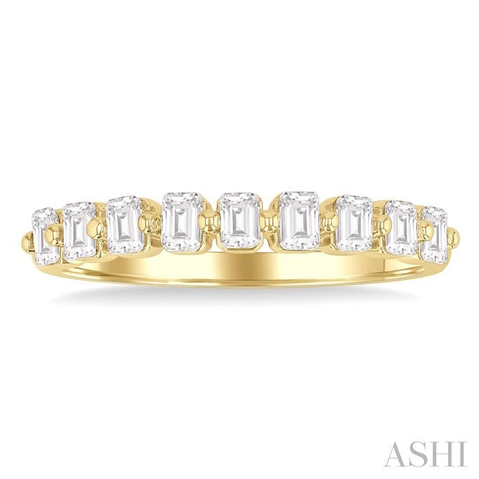 ASHI Emerald Shape Half Eternity Diamond Band 30292PPFGYG-OC