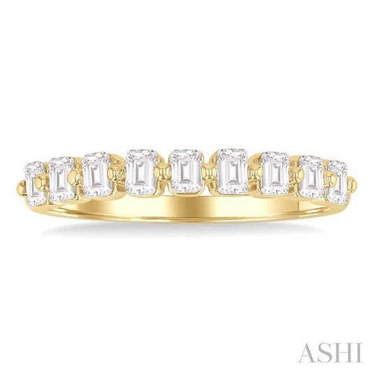 ASHI Emerald Shape Half Eternity Diamond Band 30292PPFGYG-OC