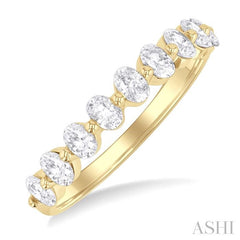 ASHI Oval Shape Half Eternity Diamond Band 30292PPFGYG-OV
