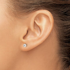 302E Inverness 14K Polished 4mm Crystal Faceted Ball Post Earrings