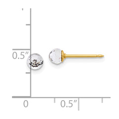 302E Inverness 14K Polished 4mm Crystal Faceted Ball Post Earrings