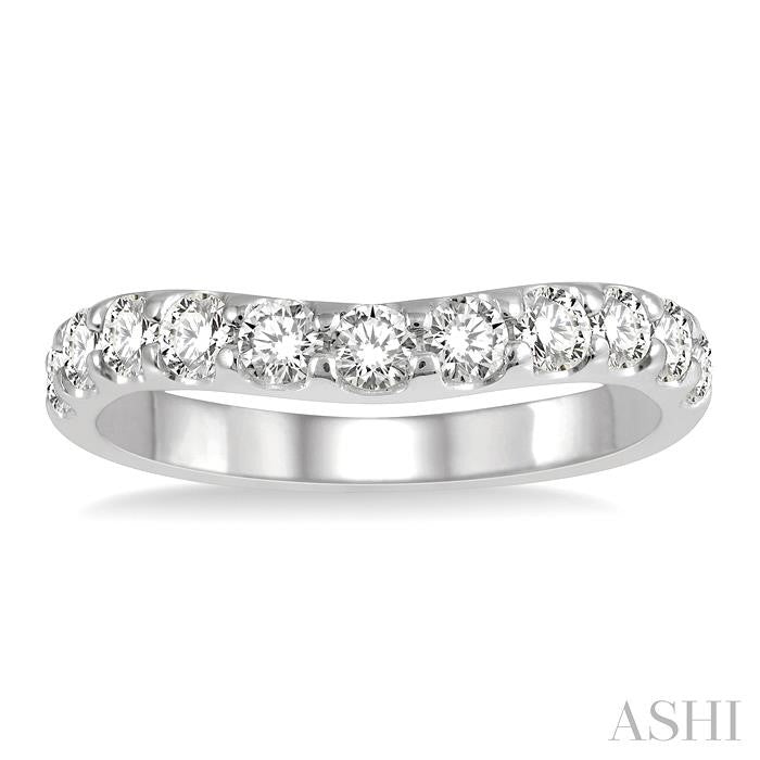 ASHI Curved Diamond Wedding Band 30342PPFHWG