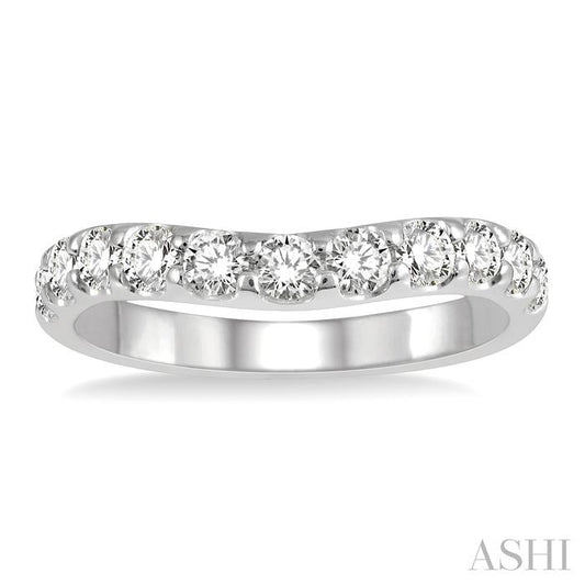 ASHI Curved Diamond Wedding Band 30342PPFHWG