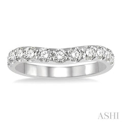 ASHI Curved Diamond Wedding Band 30342PPFHWG