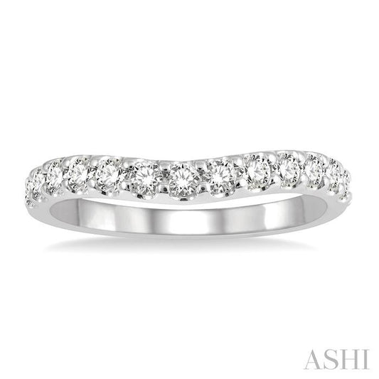 ASHI Curved Diamond Wedding Band 30343PPFHWG