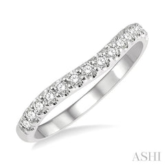 ASHI Curved Diamond Wedding Band 30345PPFHWG