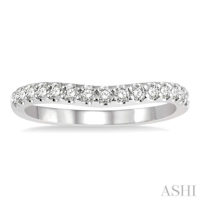ASHI Curved Diamond Wedding Band 30345PPFHWG
