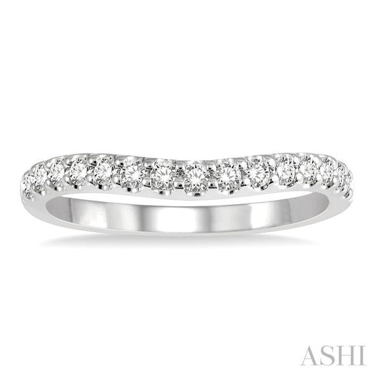 ASHI Curved Diamond Wedding Band 30345PPFHWG