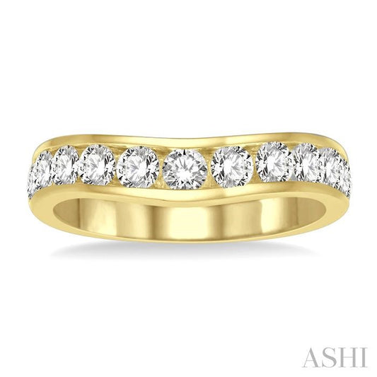 ASHI Channel Set Curved Diamond Wedding Band 30351PPFHYG