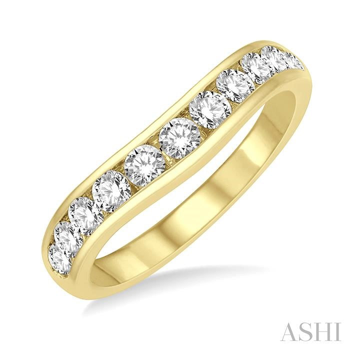 ASHI Channel Set Curved Diamond Wedding Band 30352PPFHYG
