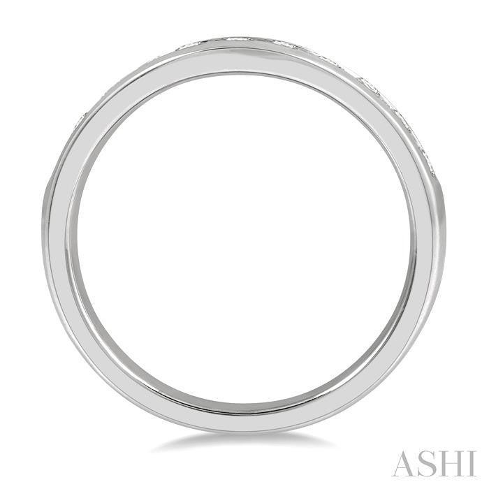 ASHI Channel Set Curved Diamond Wedding Band 30353PPFHWG