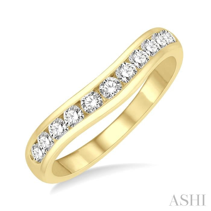 ASHI Channel Set Curved Diamond Wedding Band 30353PPFHYG