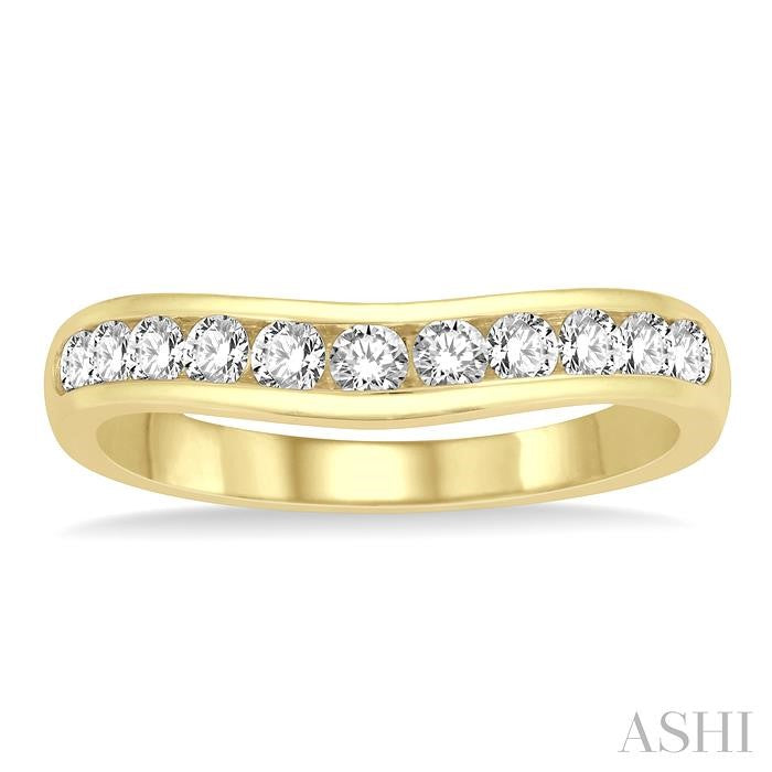 ASHI Channel Set Curved Diamond Wedding Band 30353PPFHYG