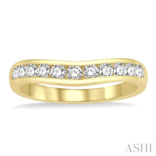 ASHI Channel Set Curved Diamond Wedding Band 30353PPFHYG