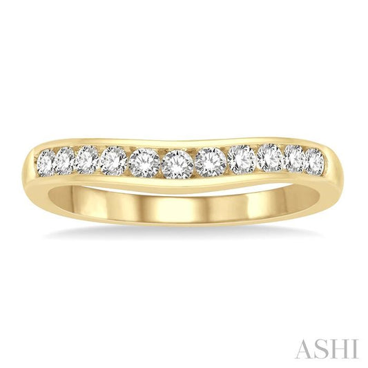 ASHI Channel Set Curved Diamond Wedding Band 30355PPFHYG