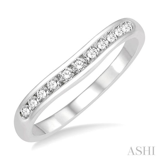 ASHI Channel Set Curved Diamond Wedding Band 30356PPFHWG