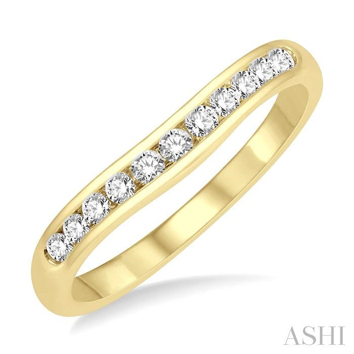 ASHI Channel Set Curved Diamond Wedding Band 30356PPFHYG