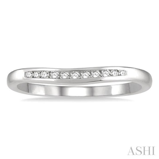 ASHI Channel Set Curved Diamond Wedding Band 30358PPFHWG