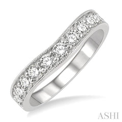 ASHI Curved Diamond Wedding Band 30362PPFHWG