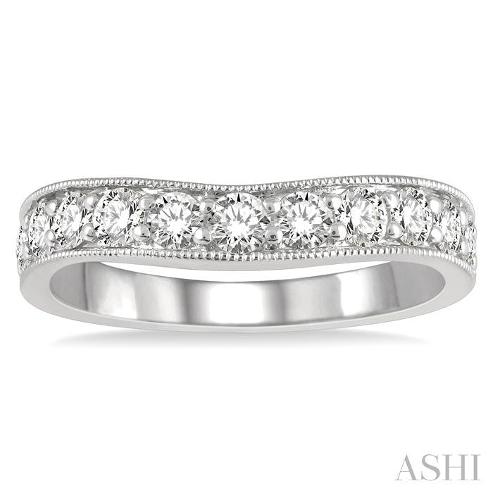 ASHI Curved Diamond Wedding Band 30362PPFHWG