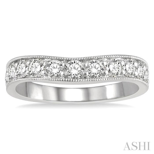 ASHI Curved Diamond Wedding Band 30362PPFHWG