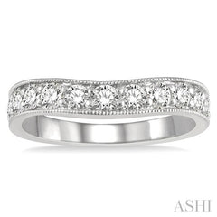 ASHI Curved Diamond Wedding Band 30362PPFHWG
