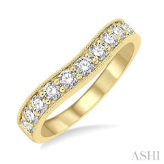 ASHI Curved Diamond Wedding Band 30362PPFHYG