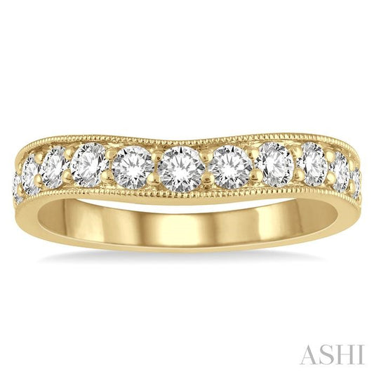 ASHI Curved Diamond Wedding Band 30362PPFHYG