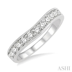 ASHI Curved Diamond Wedding Band 30363PPFHWG