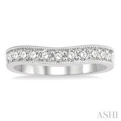 ASHI Curved Diamond Wedding Band 30363PPFHWG