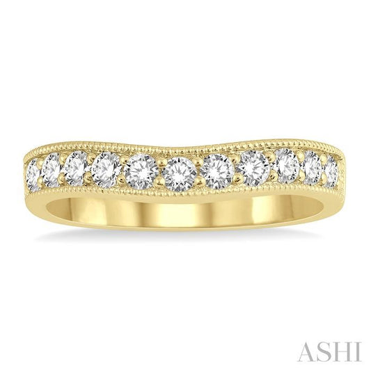 ASHI Curved Diamond Wedding Band 30363PPFHYG