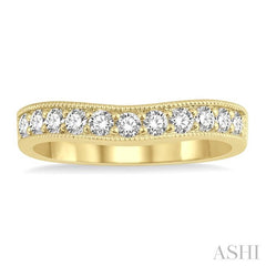 ASHI Curved Diamond Wedding Band 30363PPFHYG