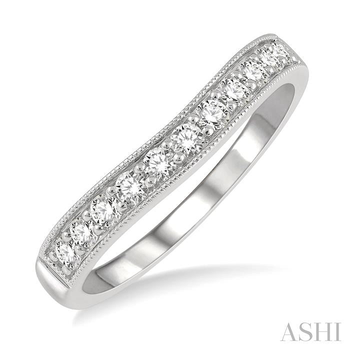 ASHI Curved Diamond Wedding Band 30365PPFHWG
