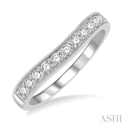 ASHI Curved Diamond Wedding Band 30365PPFHWG