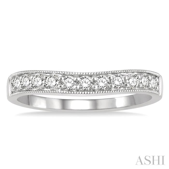 ASHI Curved Diamond Wedding Band 30365PPFHWG