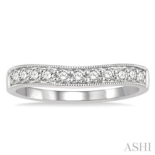 ASHI Curved Diamond Wedding Band 30365PPFHWG